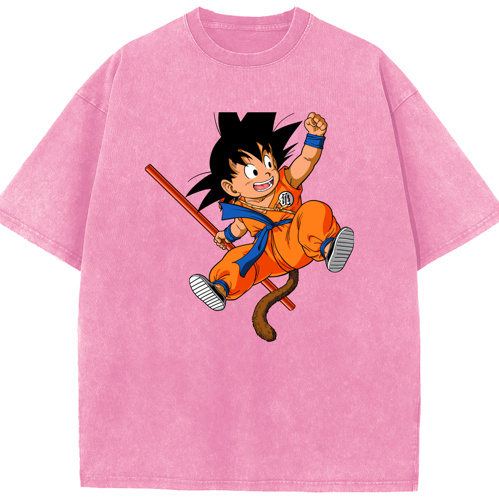 （画像用） ドラゴンボール 孫悟空（そん ごくう）Son Goku カカロット DRAGON BALL Kakarotto 綿100% ヴィンテージ風 半袖Tシャツ（フロントプリント）